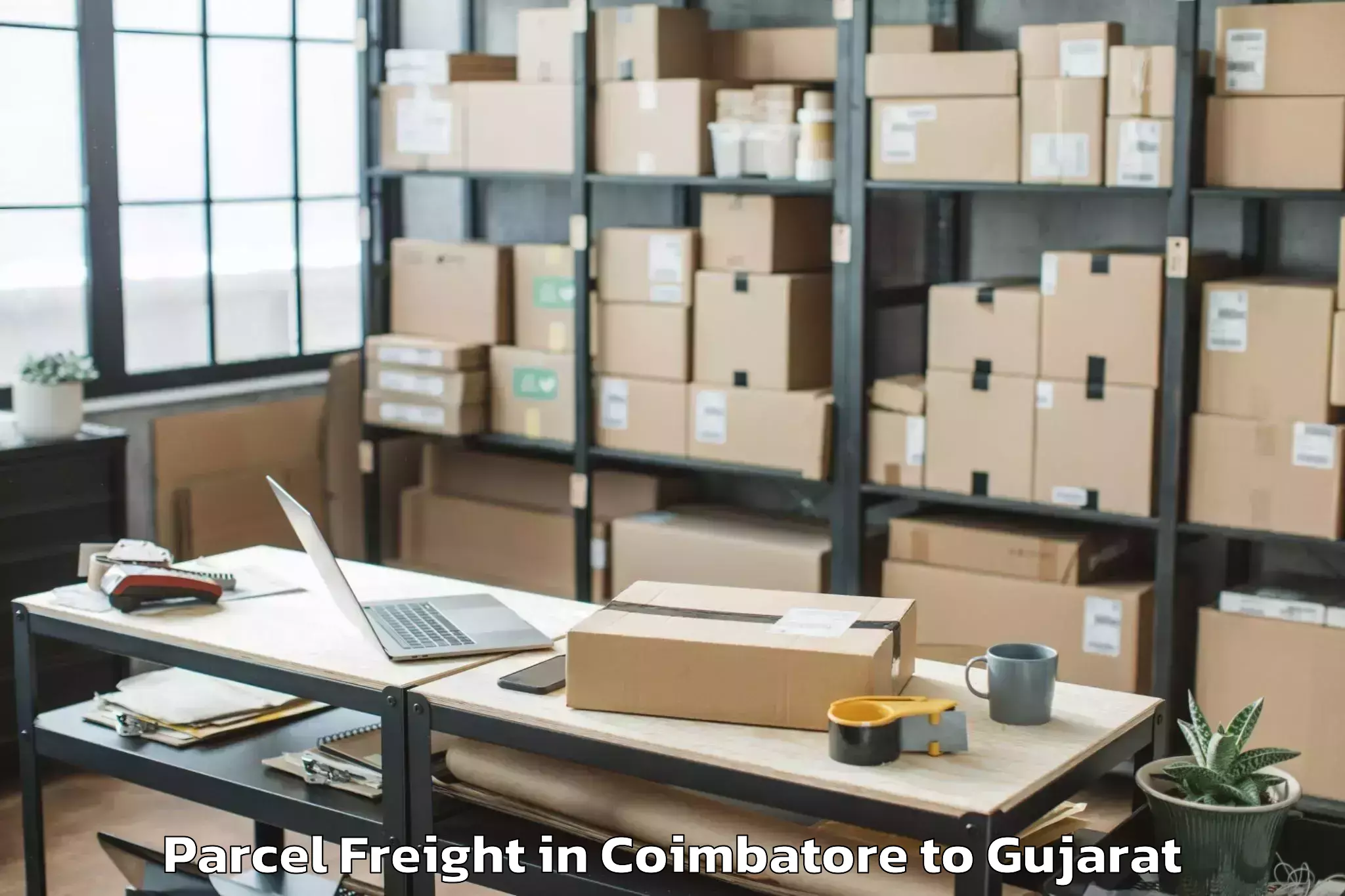 Efficient Coimbatore to Savarkundla Parcel Freight